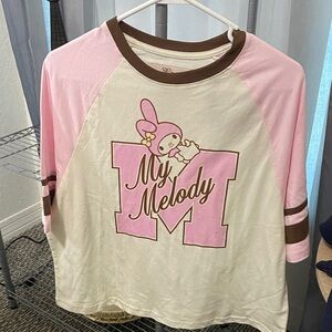 Pink and Cream Raglan Tee